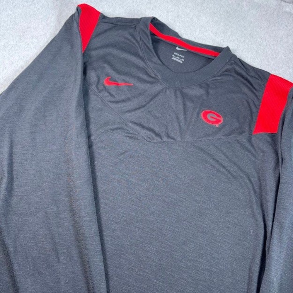 Nike Georgia Bulldogs Shirt Mens 3XL Black Solid Dri-FIT Long Sleeve On-Field